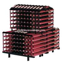 MINGHOU 460 bottles tall wood wine racks storage wine cellar commercial used solid wood wine cabinets for sale