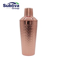 Copper Plated Taper Cocktail Shaker  - Hammered 700ml