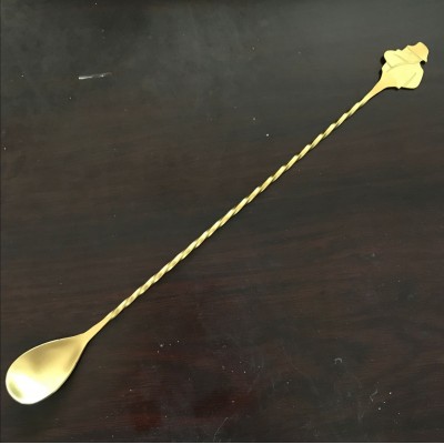 27.5*2.5cm Stainless steel bar spoon with gold plating