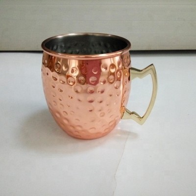 Handmade 16 Oz Premium Moscow Mule Copper Mug Pure Copper Mugs with Pointed Handle