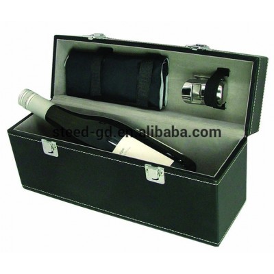 2pcs champagne tools with PU leather box bottle stopper little hip