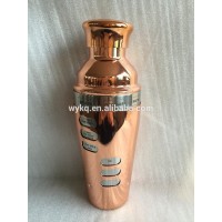 Manufacturer copper plated 750ml Flat Cap Recipe Stainless Steel Cocktail Shaker