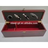 36.5*12*11.5CM Cherry Wood Wine Box With 4 Accessories Wine Tools Wine Sets