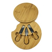 3pcs cheese tools in bamboo box cheese knife set